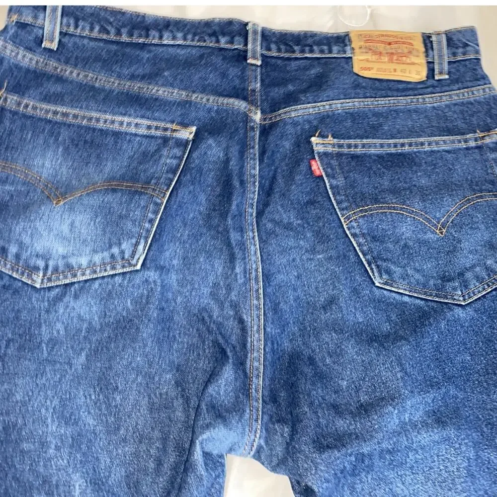 VTG Levis 505 Jeans Made In USA Men 42X30 Y2K Hipster Grunge 100% COTTON